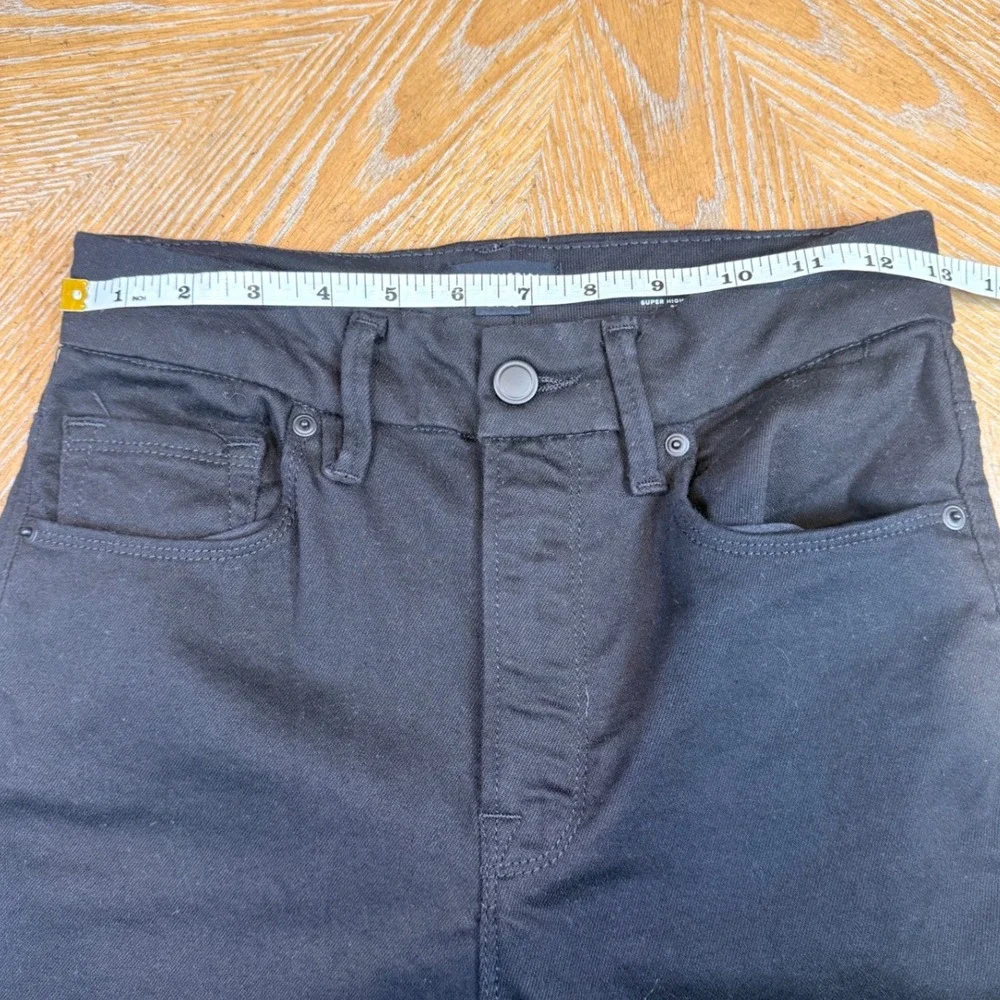 Good American Good Curve Straight Jeans Super High‎ Rise Black Size 2/26
